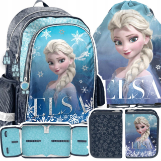 Viackomorový školský batoh Frozen Paso biely, Odtiene modrej, Odtiene sivej a striebornej, Viacfarebný 22 l + 2 ďalšie produkty